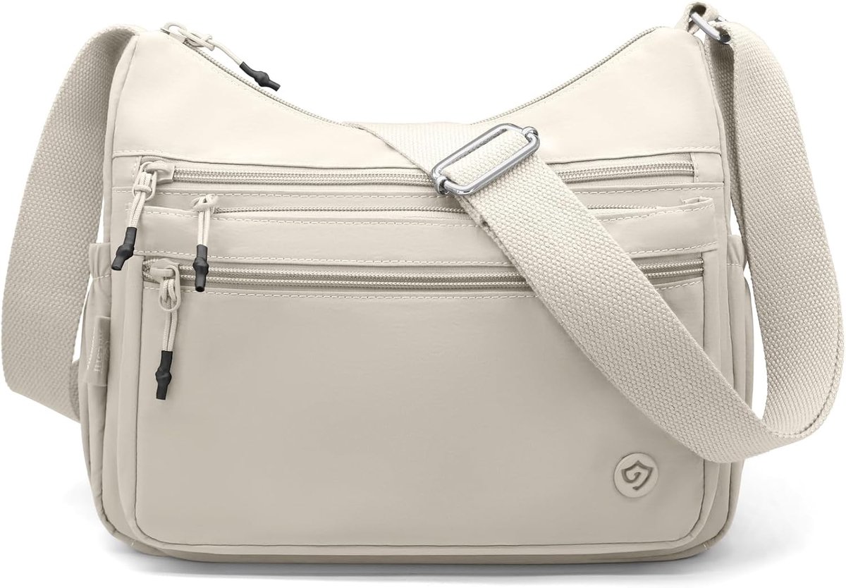Women's Shoulder Bag Medium Crossbody Bag Waterproof Nylon Handbag with Many Compartments Lightweight Shoulder Bag - ShopVlot