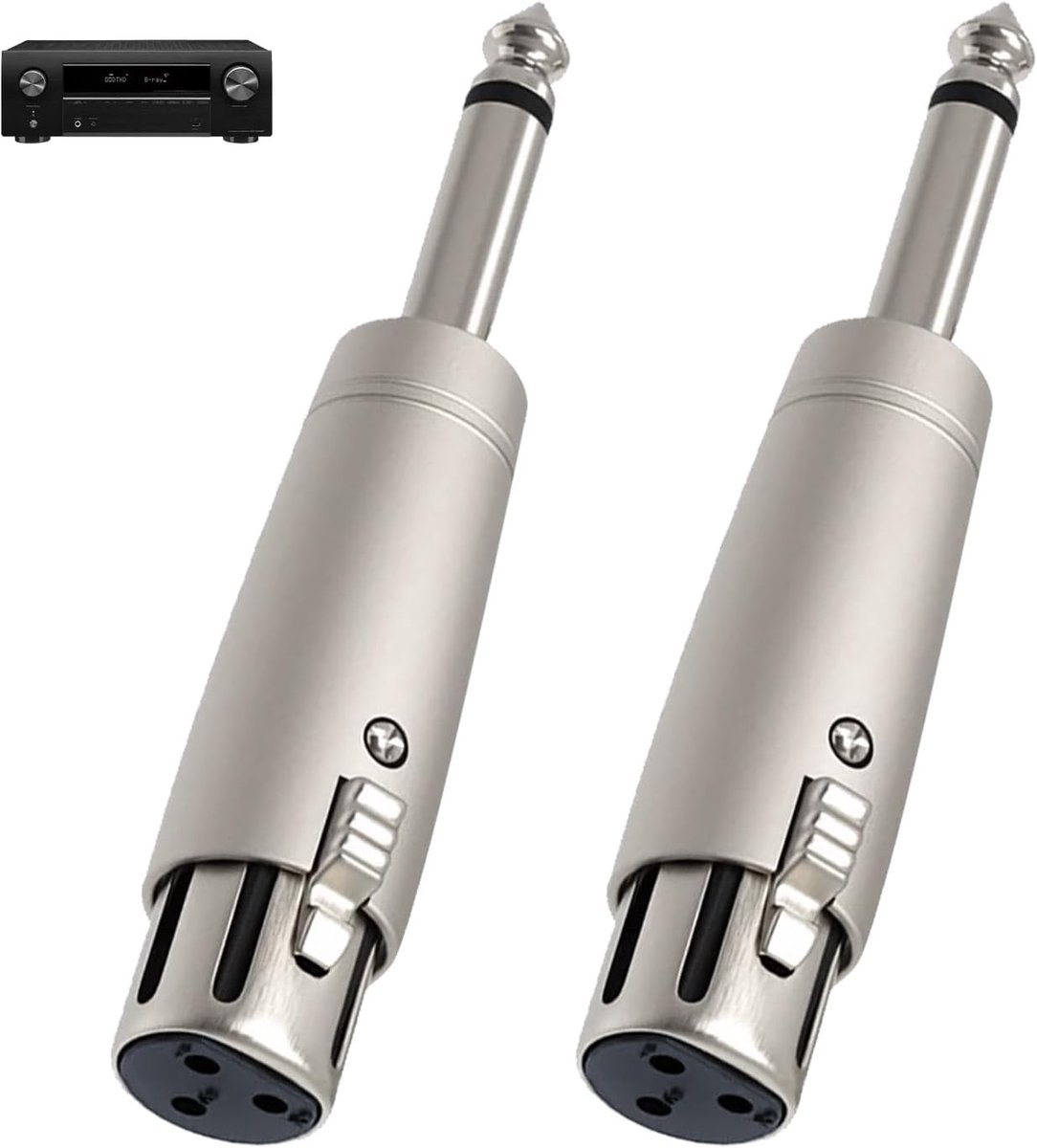 2pcs XLR Jack Female to TRS 6.35mm Adapter, Symmetric Audio Jack, Metal, Gold Plated, Microphone Signal Converter - ShopVlot