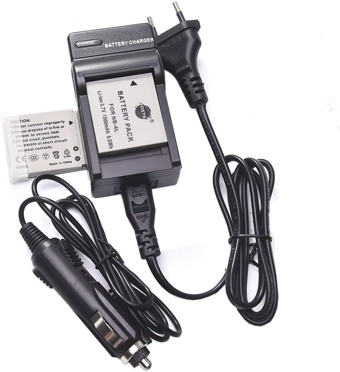 DSTE® NB-4L NB-4LH Replacement Battery and DC22E Travel Charger Compatible with Canon PowerShot SD30 SD200 SD300 SD400 - ShopVlot