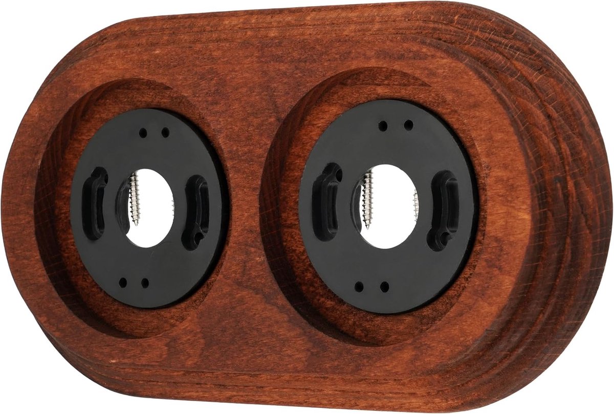 Surface-mounted beech wood retro frame 2-gang, series QR1 dark - ShopVlot