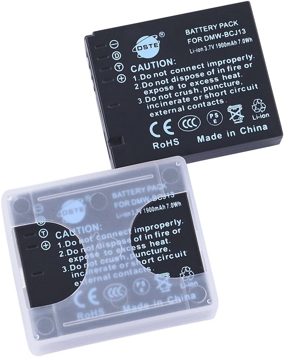 DSTE Pieces DMW-BCJ13E DMW-BCJ13PP Li-ion Batteries Compatible with Panasonic Lumix DMC-LX5GK, DMC-LX5W, DMC-LX55 - ShopVlot