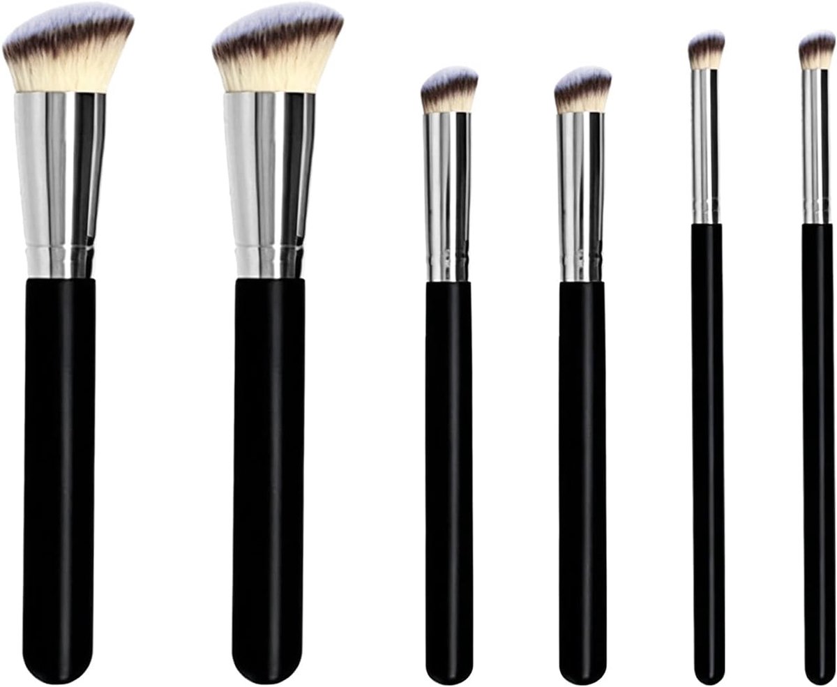 6 stuks vloeibare foundationkwast, vloeibare toepassing, crèmepoeder, schoonheidsaccessoires voor perfecte teint - ShopVlot