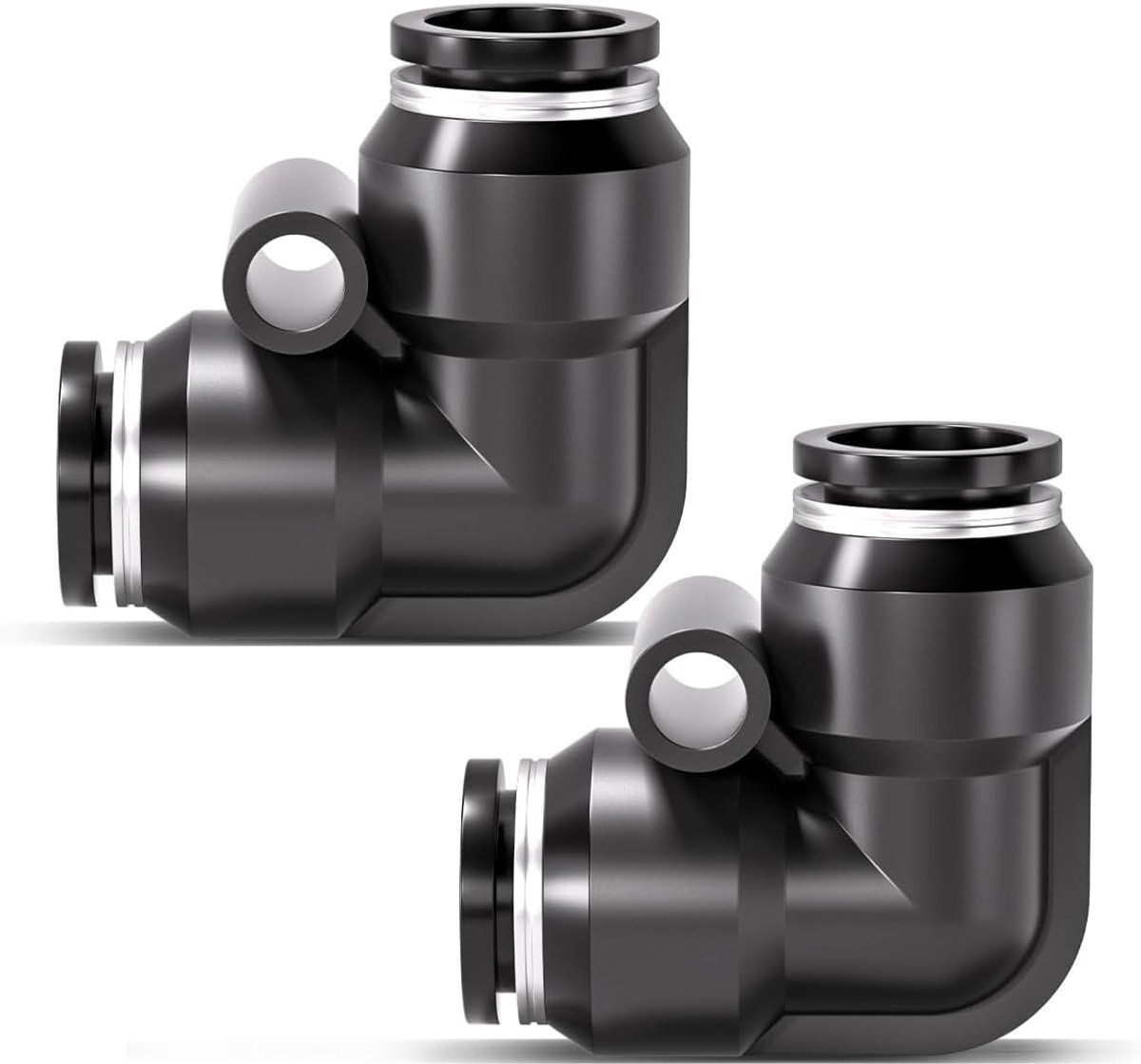 20pcs 6mm Black Elbow Push To Connect Pneumatic Fitting Quick Release Pneumatic Connectors - ShopVlot