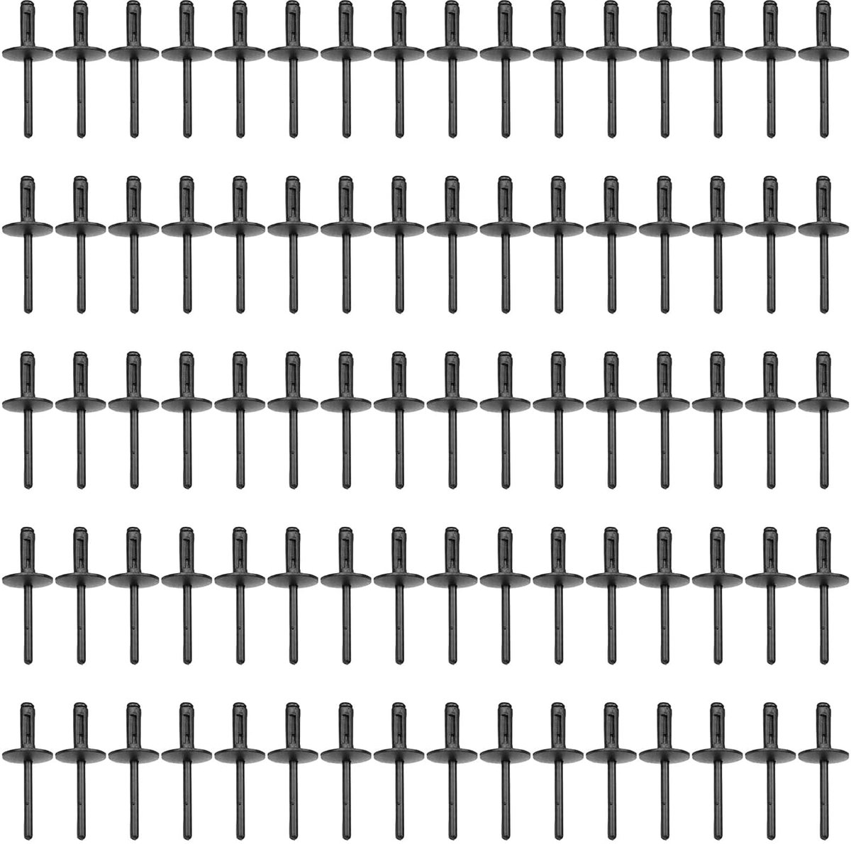 Spreidklinknagels 6 mm, 80 stuks spreidklinknagels, kunststof, wielbaanbekleding, clips voor autobumpers en - ShopVlot