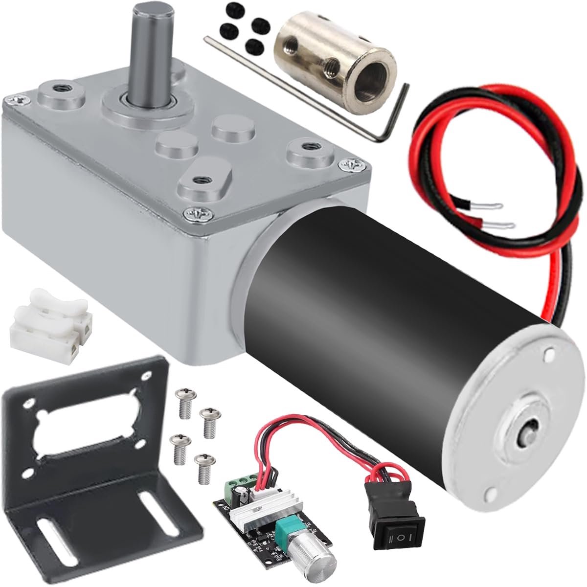 DC 12V 80RPM High Torque Reducer Motor with Holder Clamp for RC Toys Electric Appliances Robot Oven Automation DIY Test - ShopVlot