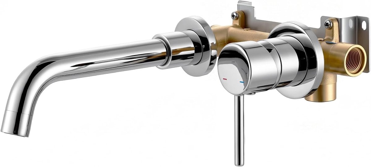 Washbasin Mixer Tap, 360° Rotating Tap, Bathroom Sink Made of Copper with M24, Water-Saving, Chrome - ShopVlot