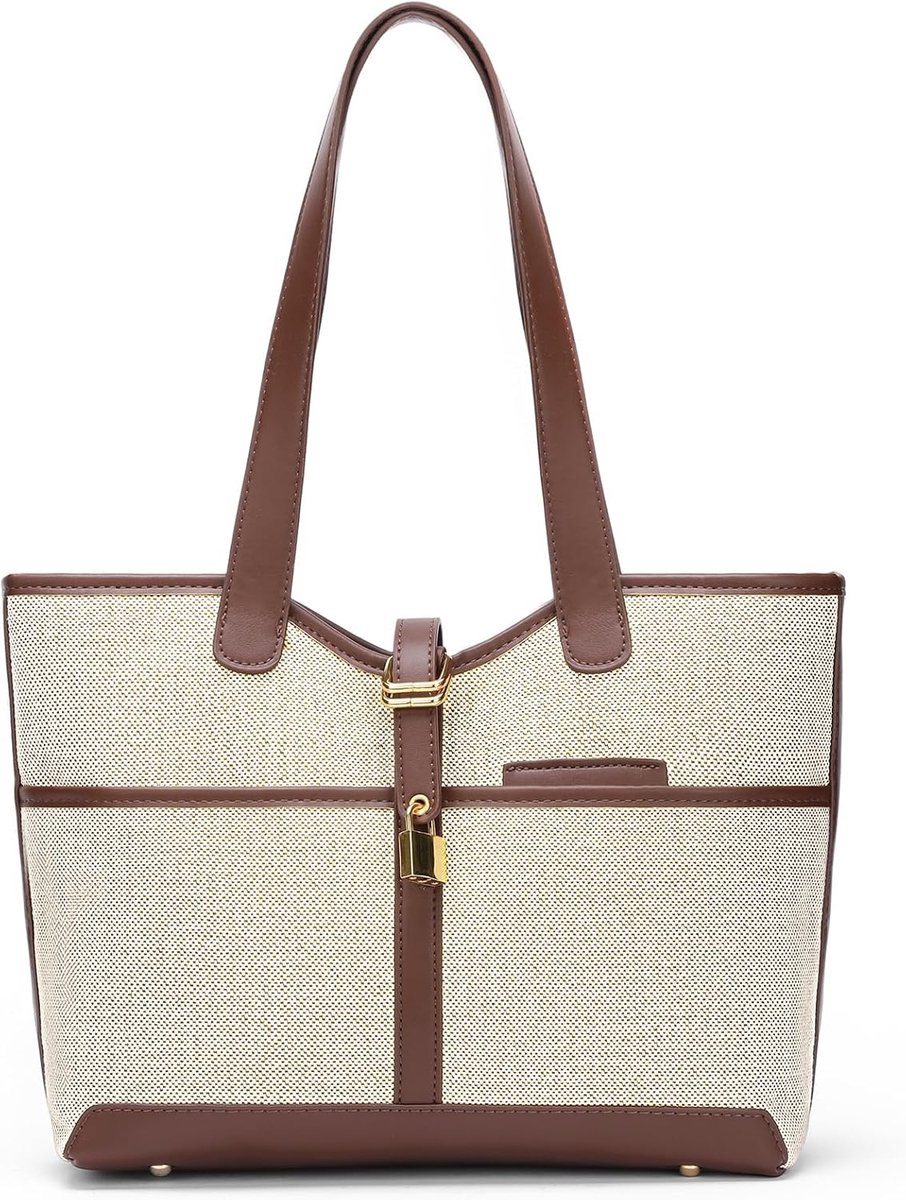 SENDEFN Handbag Women's Fashion Shopper Bag with Zip and Inner Pocket, Small Bag with Handles for Work, Travel - ShopVlot