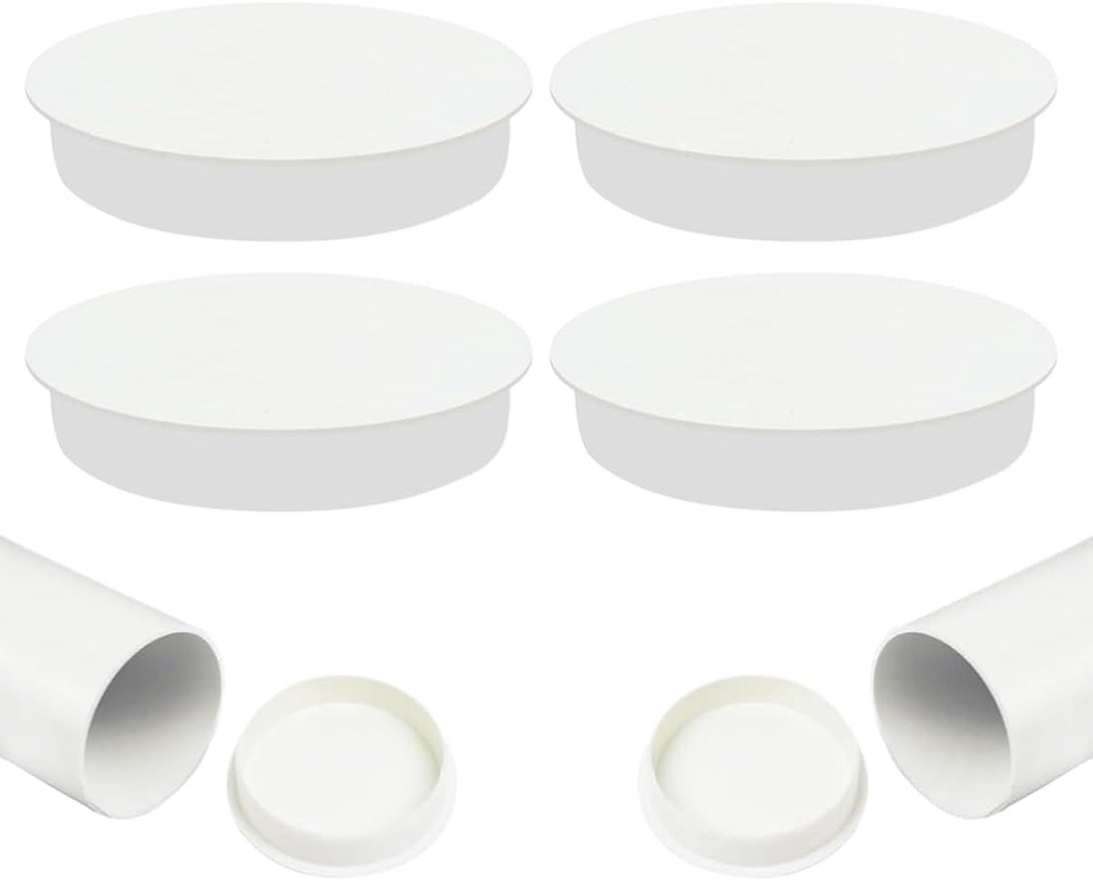 Pipe Adjustments, PVC Inner End Cap for 110mm Drain Pipe, Protective Cover, Thickened Plastic Inner Cap (4PCS) - ShopVlot