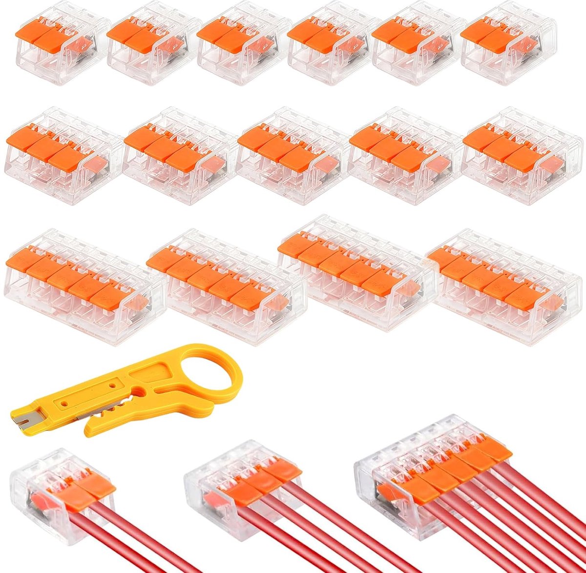 Kabelverbinder, 61 stuks kabelklem, Elektrische 2, 3, 5 polige aansluitingen, Multifunctionele aansluitingen - ShopVlot