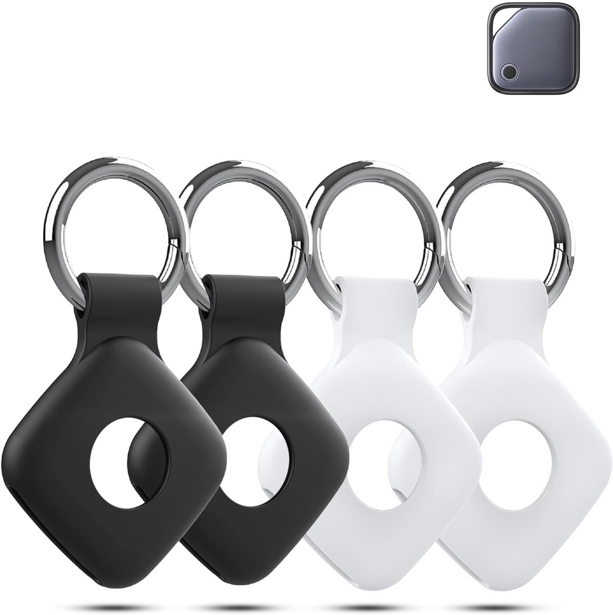 Set of 4 Silicone Protective Cases for Ugreen FineTrack, Shockproof, Scratch-Resistant Soft Case, 2 Black, 2 White - ShopVlot