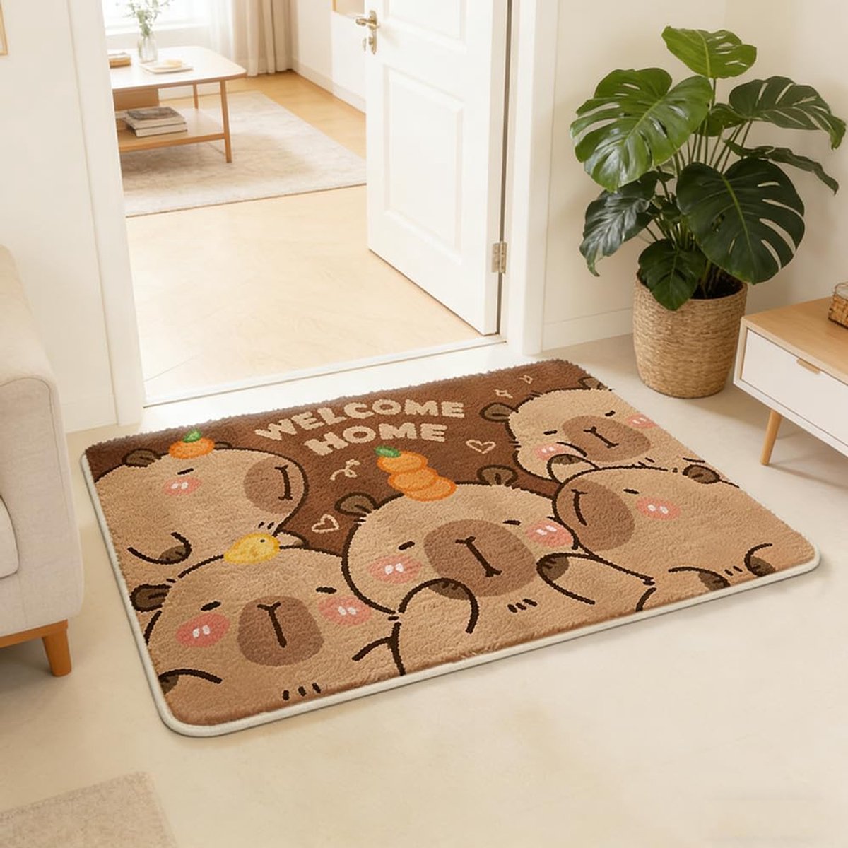 Bath Mat, Capybara Bathroom Rugs, Capybara Animal Bath Rugs, Non-Slip Bath Mat, Soft Absorbent, 40 x 60 cm - ShopVlot
