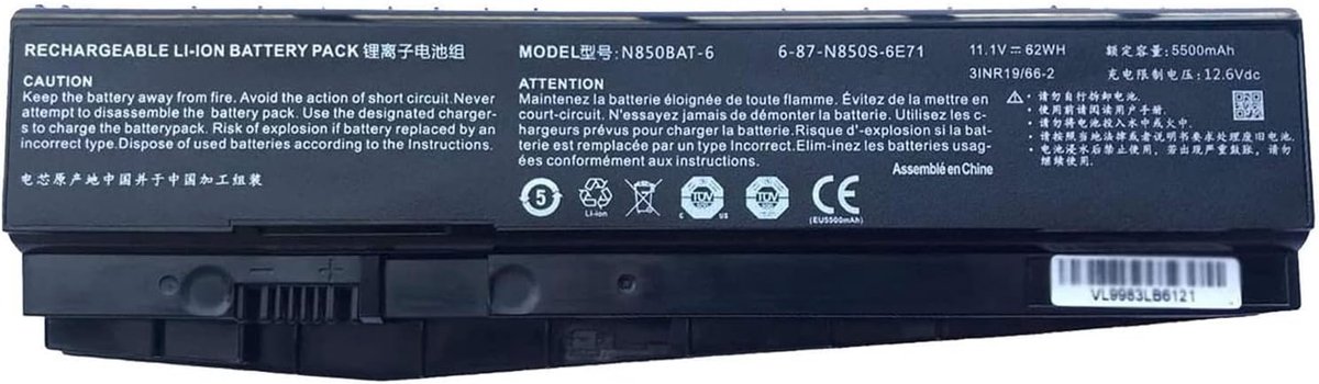 N850BAT-6 6-87-N850S-6E71 6-87-N850S-4U41 911ME 911SE 911SE-E5TA SM-BTR2 Laptop Battery Replacement for Clevo Z6-KP5GT - ShopVlot
