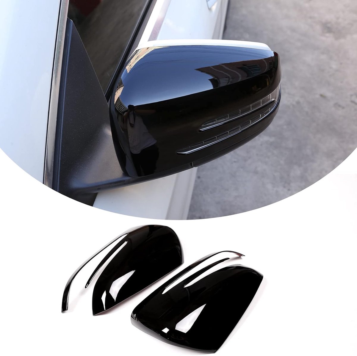 METYOUCAR Auto Zijspiegel Cap Cover Trim, Zijdeur Achteruitkijkspiegel Cap Voor Benz A B C E S CLA GLA GLK CLS Klasse - ShopVlot