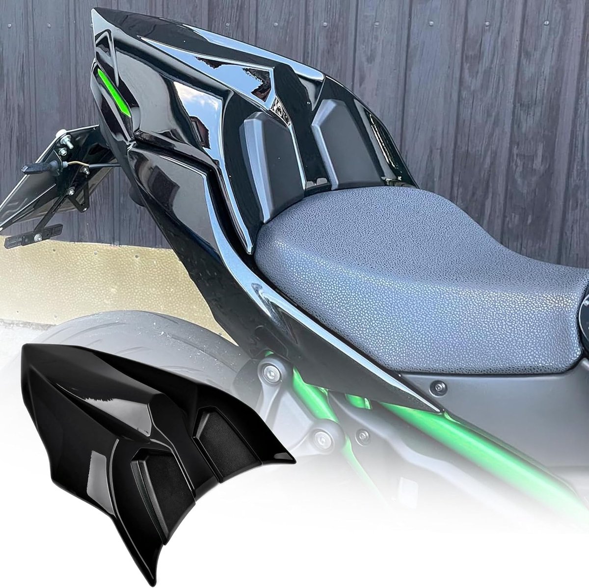 Colin Cover for Ninja 650 Z650 2017-2024 2025 2026, Rear Passenger Seat Cover, Black - ShopVlot