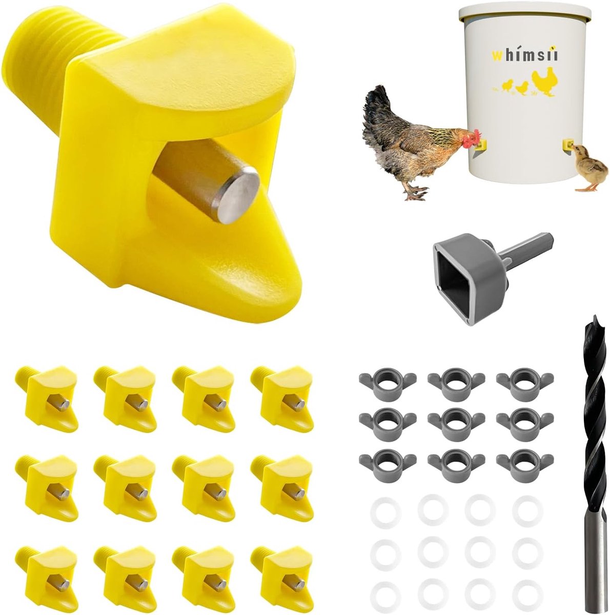 Chicken Water Nipples, Horizontal Side Mounting, Anti-Leak Automatic Poultry Water System, Suitable for Chickens - ShopVlot