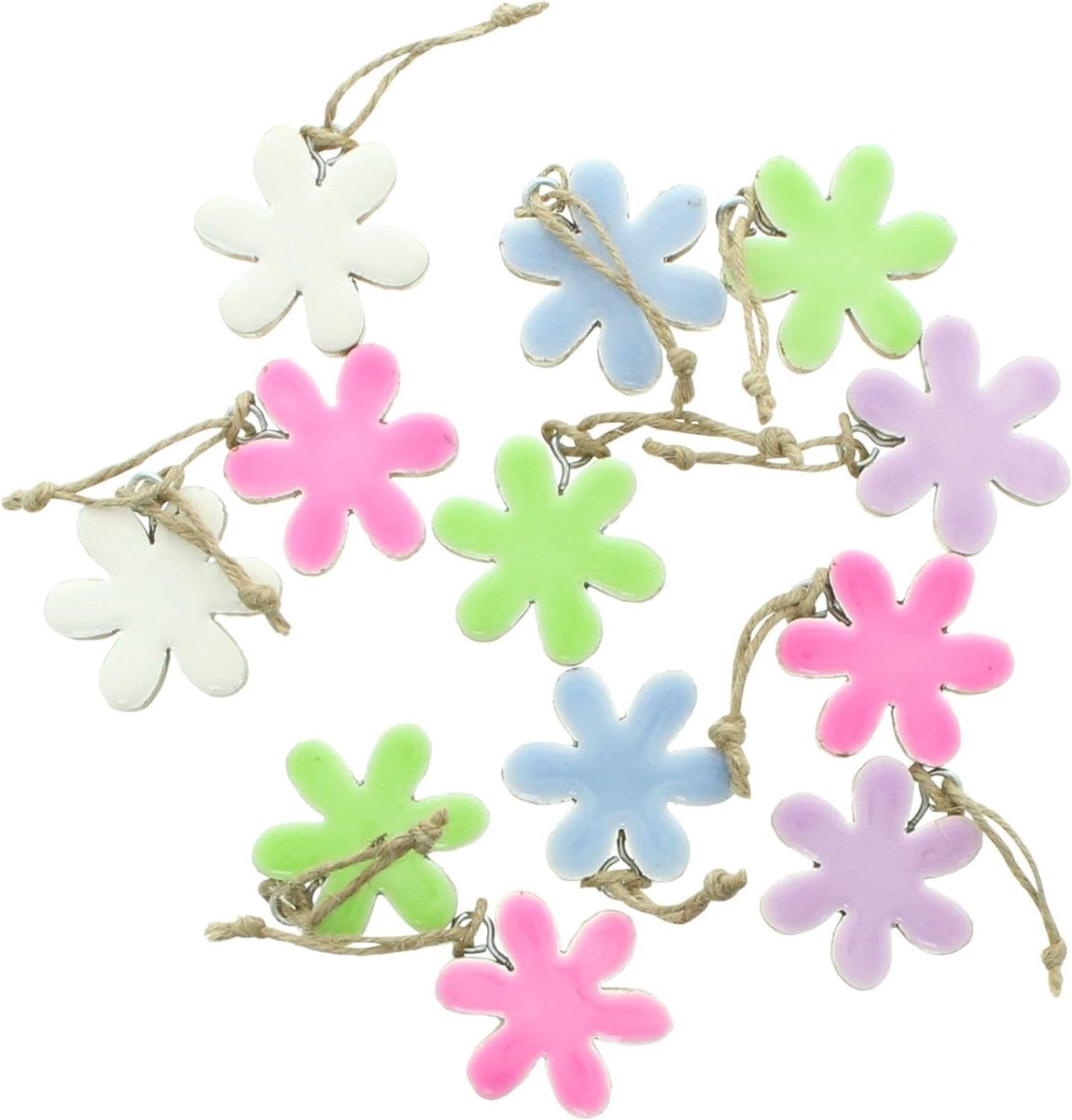 Decorative Pendant Window Decoration of Mango Wood Flowers Set of 12 5 cm Large - ShopVlot
