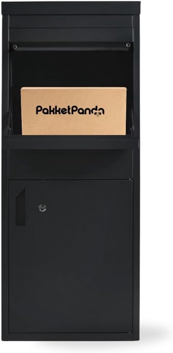 mailbox - galvanised steel - black - with post flap - PakketPanda - Combo XXXL - package box - 102.5 x 41.5 x 38.5 cm - ShopVlot