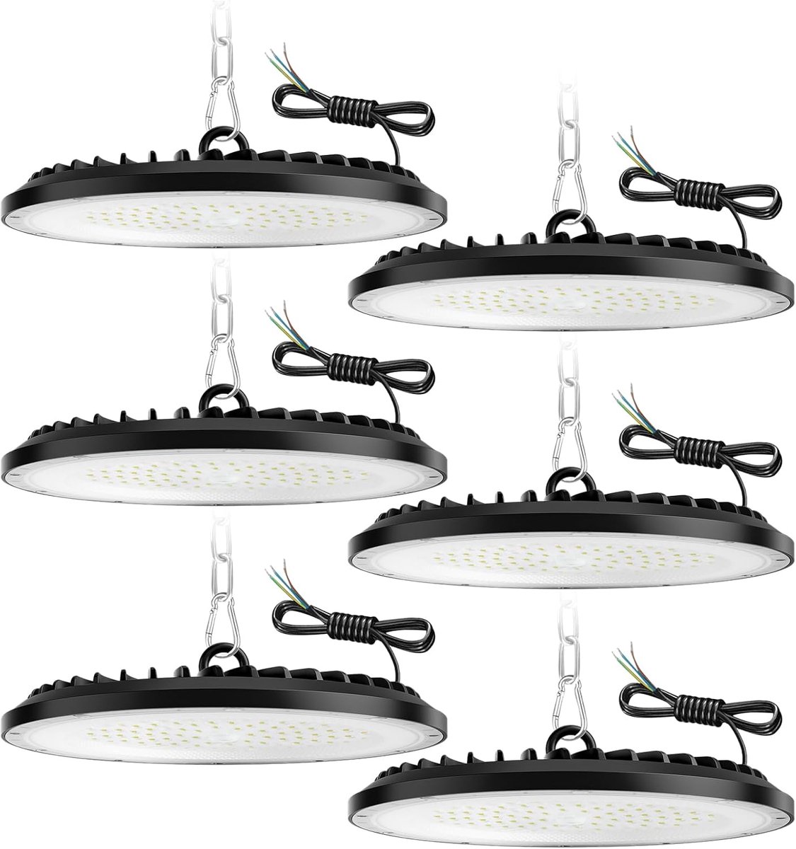 UFO LED High Bay Light, LED Workshop Lamp, IP65 Waterproof Industrial Lamp for Factories, Warehouses, Garages (6 PCs - ShopVlot