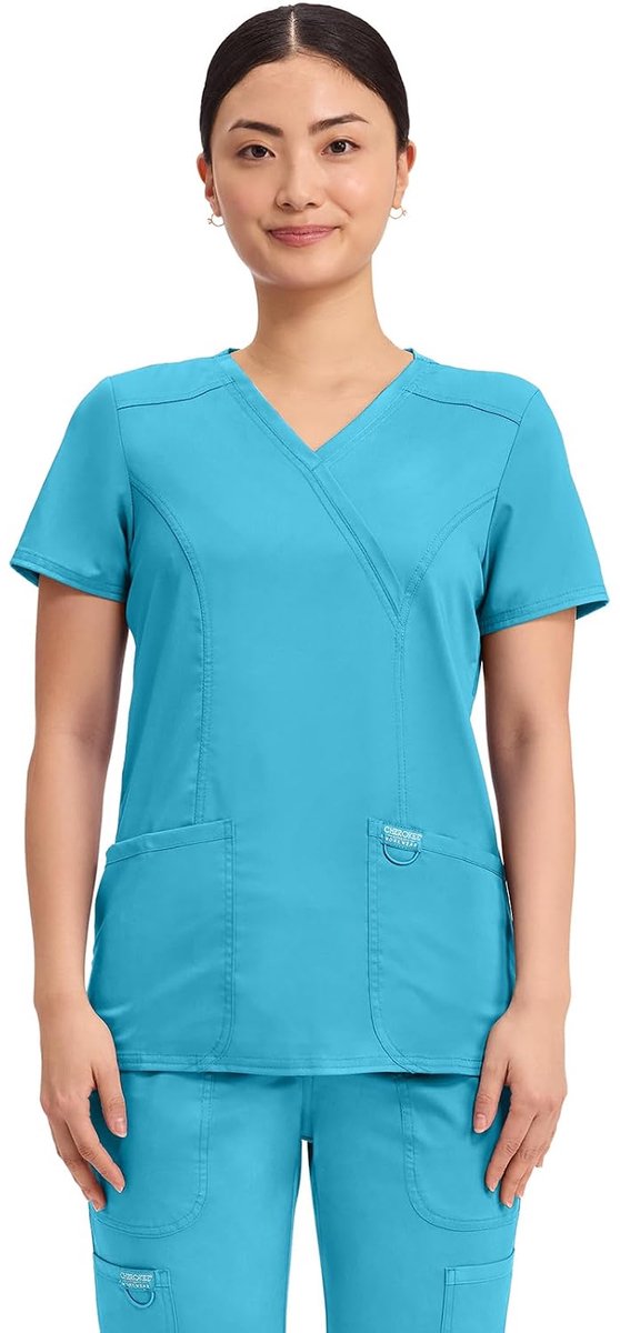 Cherokee - 18293 Women's Uniform Fake Tunic Line Revolution Size XL Turquoise - ShopVlot