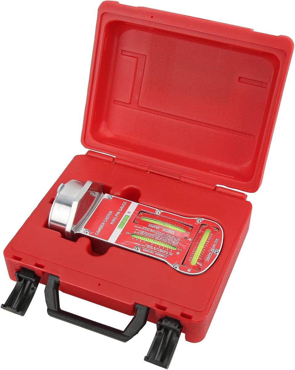 Magnetic Camber Castor Kingpin -Meter Car Wheel Alignment Tool, Professional Metal Meter with Sturdy Toolbox for Car - ShopVlot