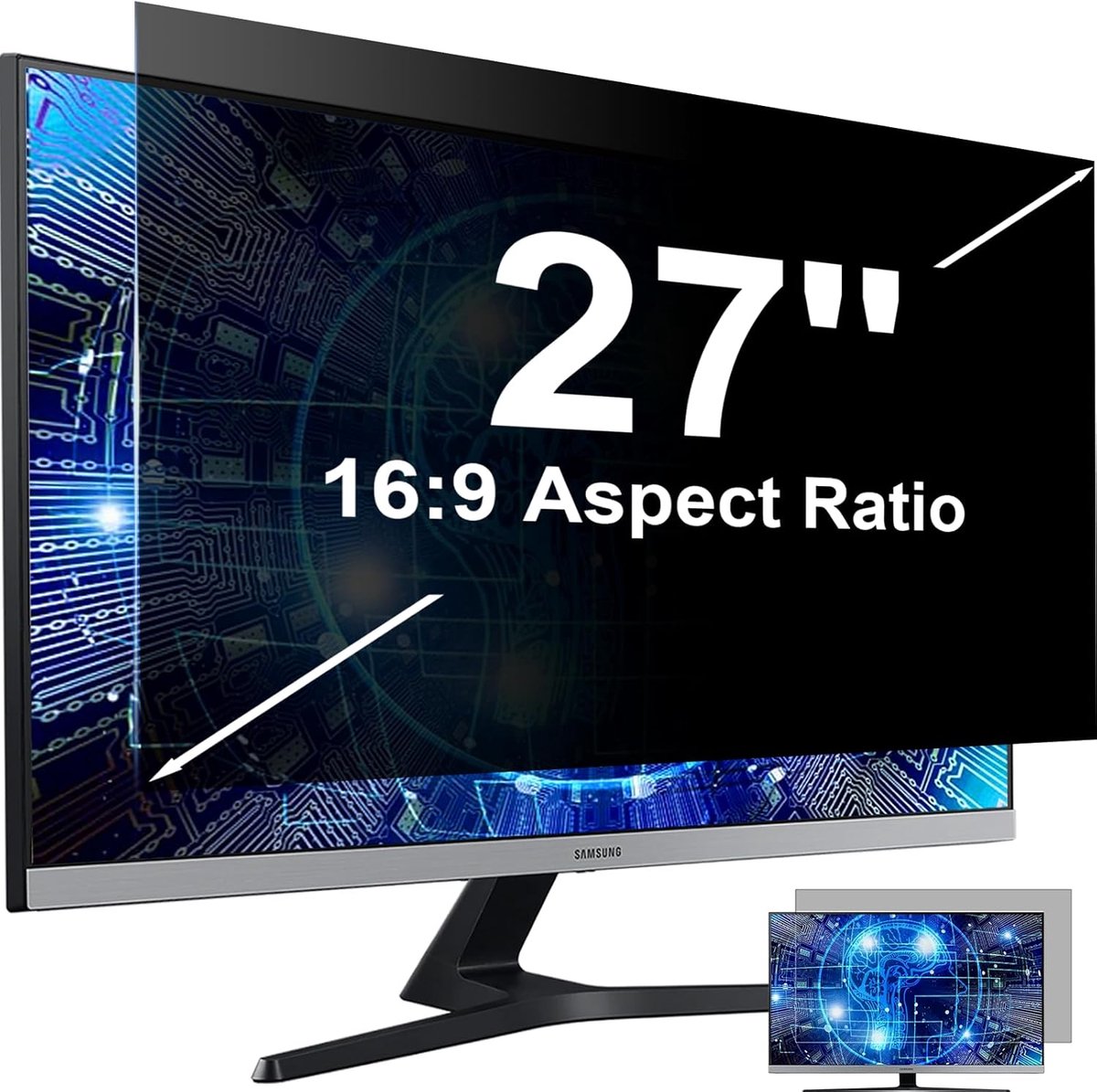 27 Inch Monitor Privacy Filter, Anti-Blue Light Filter, Removable Privacy Screen, Anti-Blue Light, Glare Protection - ShopVlot