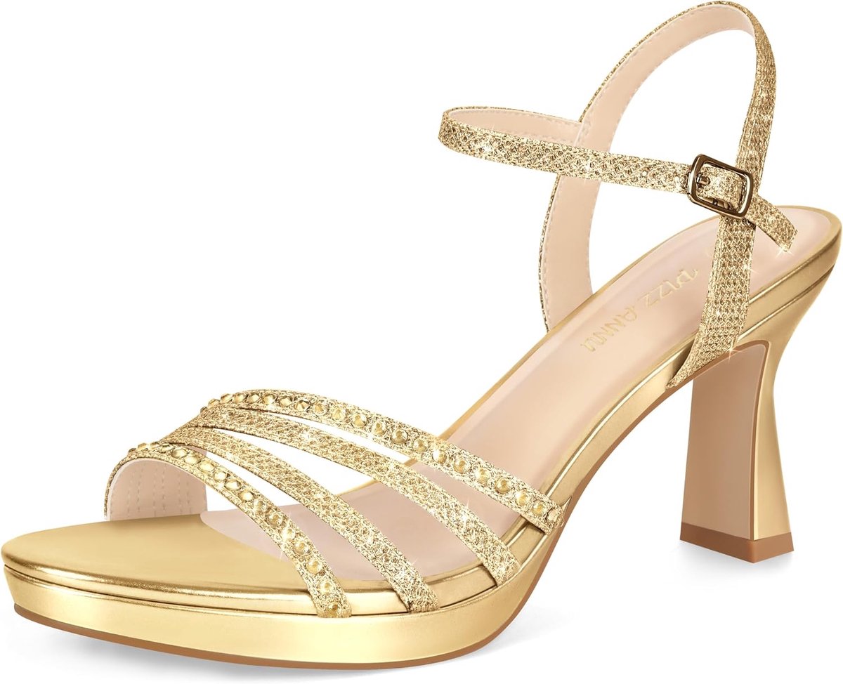 PIZZ ANNU Lena Women's Sandals Summer Platform Elegant Platform Shoes with Platform and Flared Heel and Ankle Strap - ShopVlot