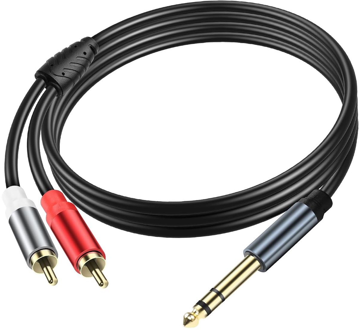 Cable 6.35mm to 2 RCA Audio Cable 1/4 inch TRS Mono Male to 2 RCA Plug 1/4 inch TRS to 2 RCA Audio Y Splitter Cable - ShopVlot