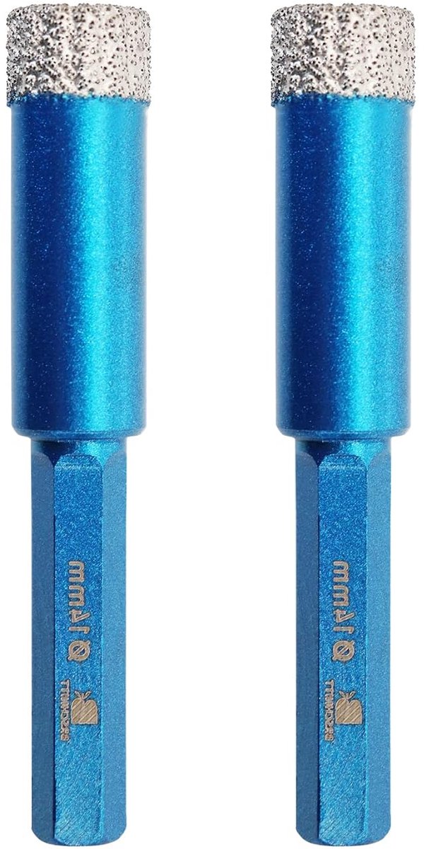 Diamantboor set 3/5 inch - 2-delig - voor porselein en natuursteen - ideaal voor droog boren - ShopVlot