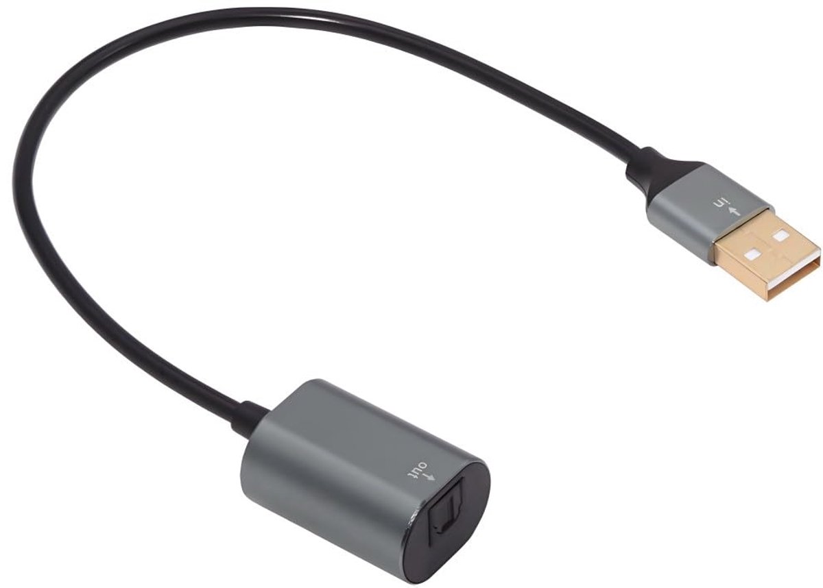 USB naar optische audiokabel 0.2m - USB A plug naar Toslink - digitale audiooverdracht - ideaal voor films en games - ShopVlot