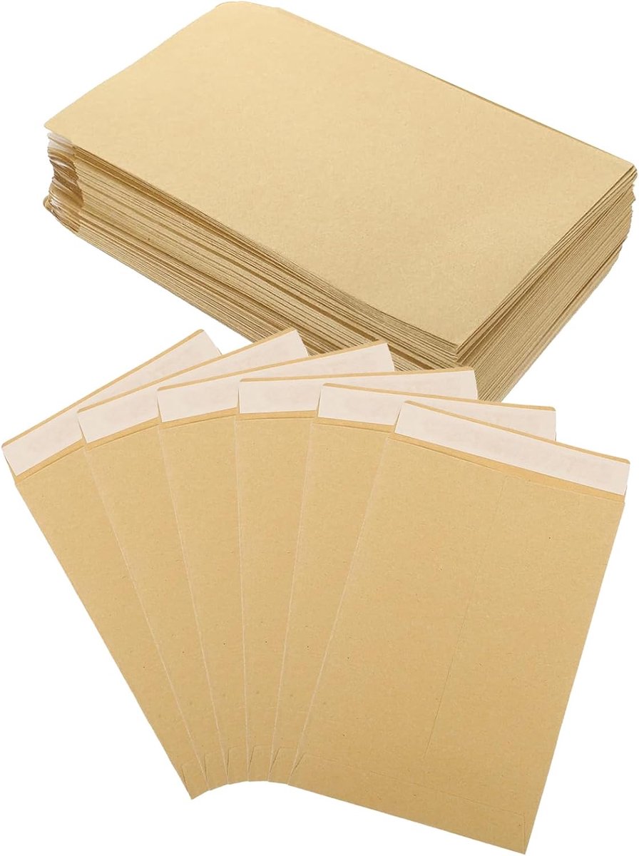Vensterenveloppen 16,2 x 22,9 cm - zelfklevend bruin - sterke grip - ideaal voor uitnodigingen - ShopVlot