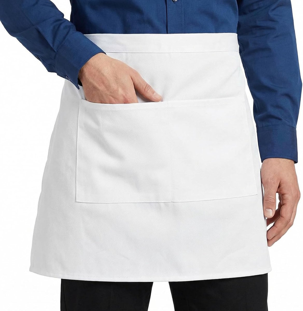 Tailleschort met 2 zakken - polyester - verstelbare bandjes - waterafstotend voor keuken en restaurant - ShopVlot