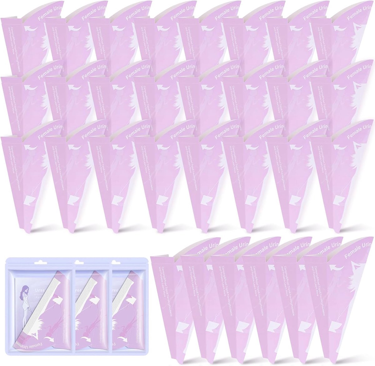 Dames urinella 30 stuks - draagbaar - comfortabel voor onderweg - ideaal voor zwangerschap - ShopVlot