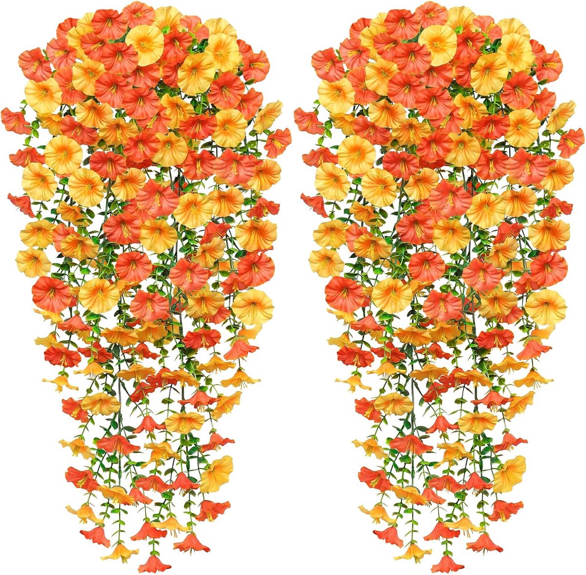 Kunstmatige hangplanten - 2 stuks - UV-bestendige ochtendglorie - Perfect voor tuin- en wanddecoratie - ShopVlot