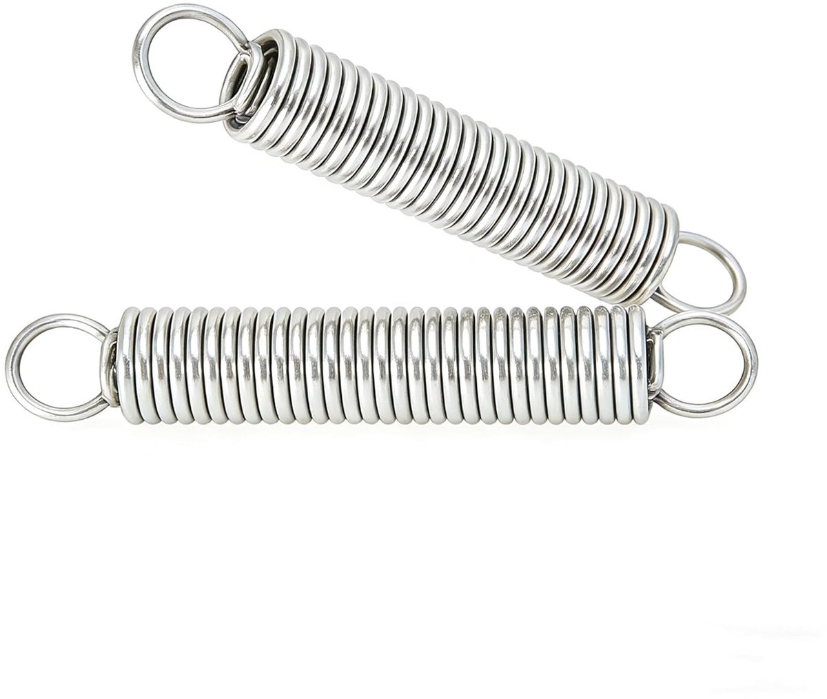 Tension Spring 2pcs 1.2mm - Rvs Dubbele Haak - Betrouwbare Duurzaamheid - Ideaal voor DIY Projecten - ShopVlot
