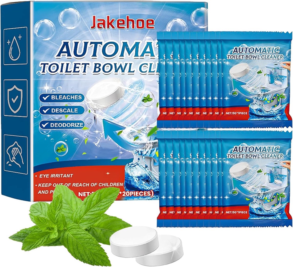 Toilet cleaner tabs 20pcs - krachtige formule - geurverwijdering - efficiënt tegen kalkaanslag - ShopVlot