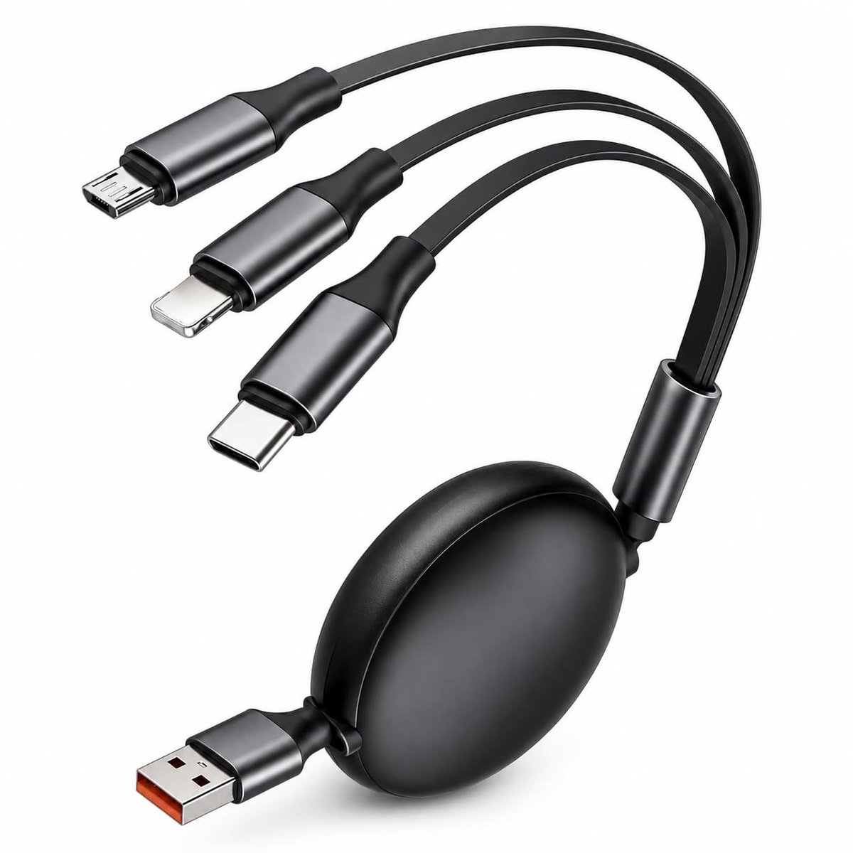 Oplader kabel 3-in-1 - uitbreidbaar - zwart - ideaal voor meerdere apparaten - ShopVlot