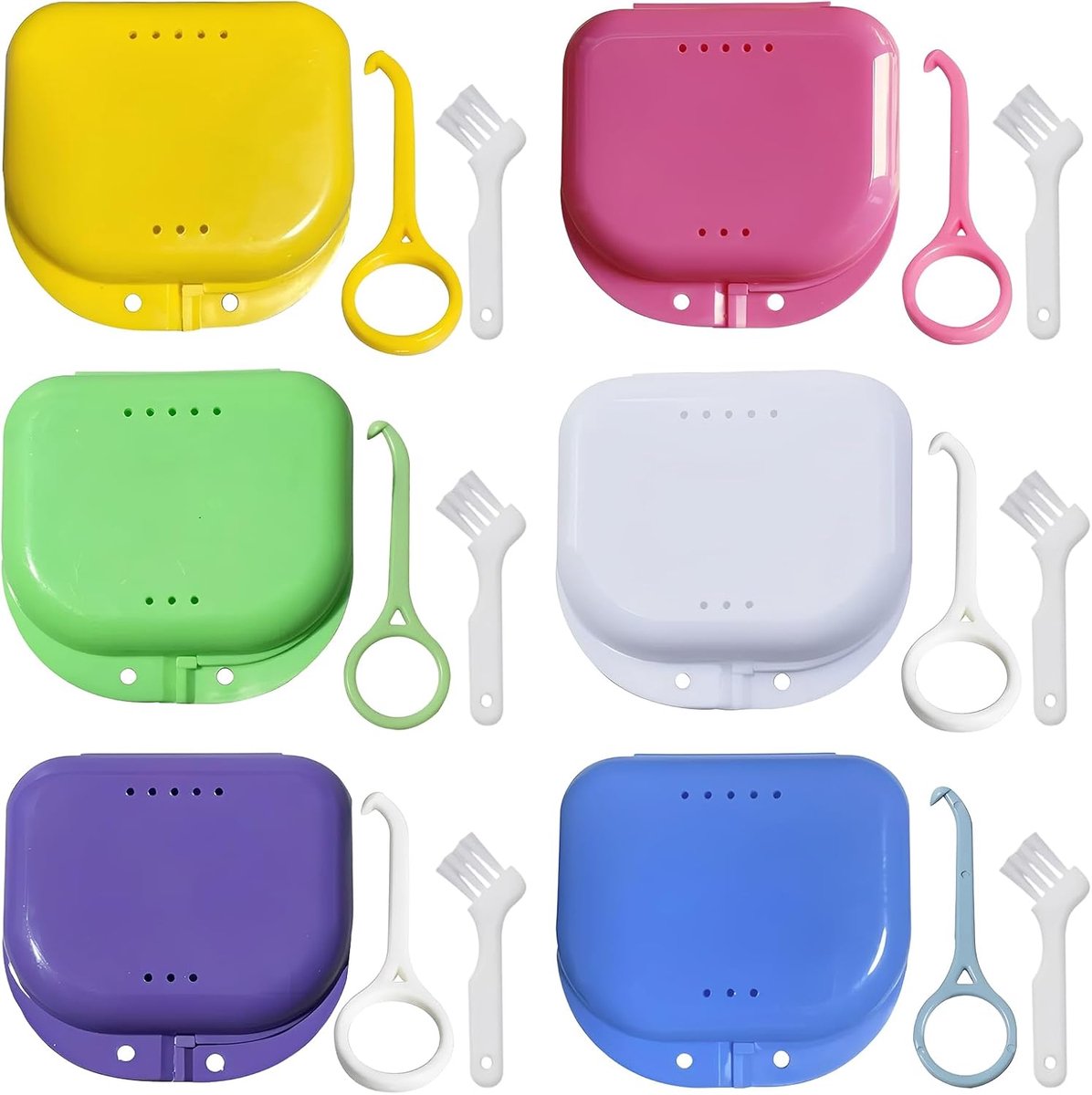 Mondhygiëne-accessoirehouders 6 sets - compact ontwerp - met verwijderingsgereedschap en borstels - ShopVlot