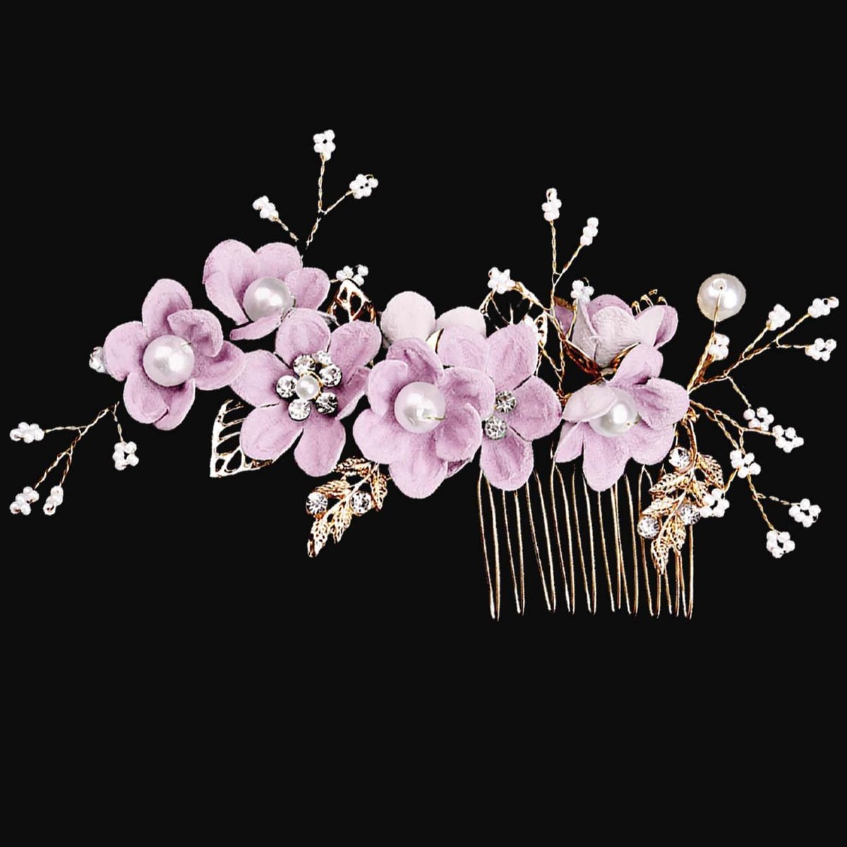 Haaraccessoires bruid - paarse bloemen - elegante haarspelden - perfect voor bruidsmeisjes - ShopVlot