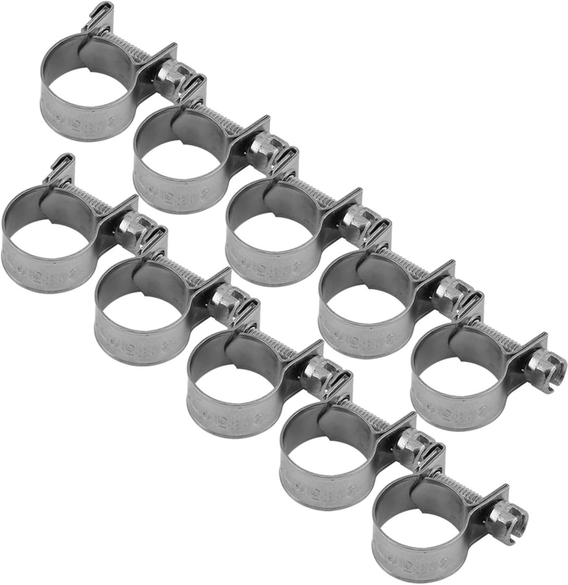 10 Stuks RVS Slangklemmen voor Slangen van 6mm tot 20mm - T-bolts voor Brandstofleidingen en Filtersysteem