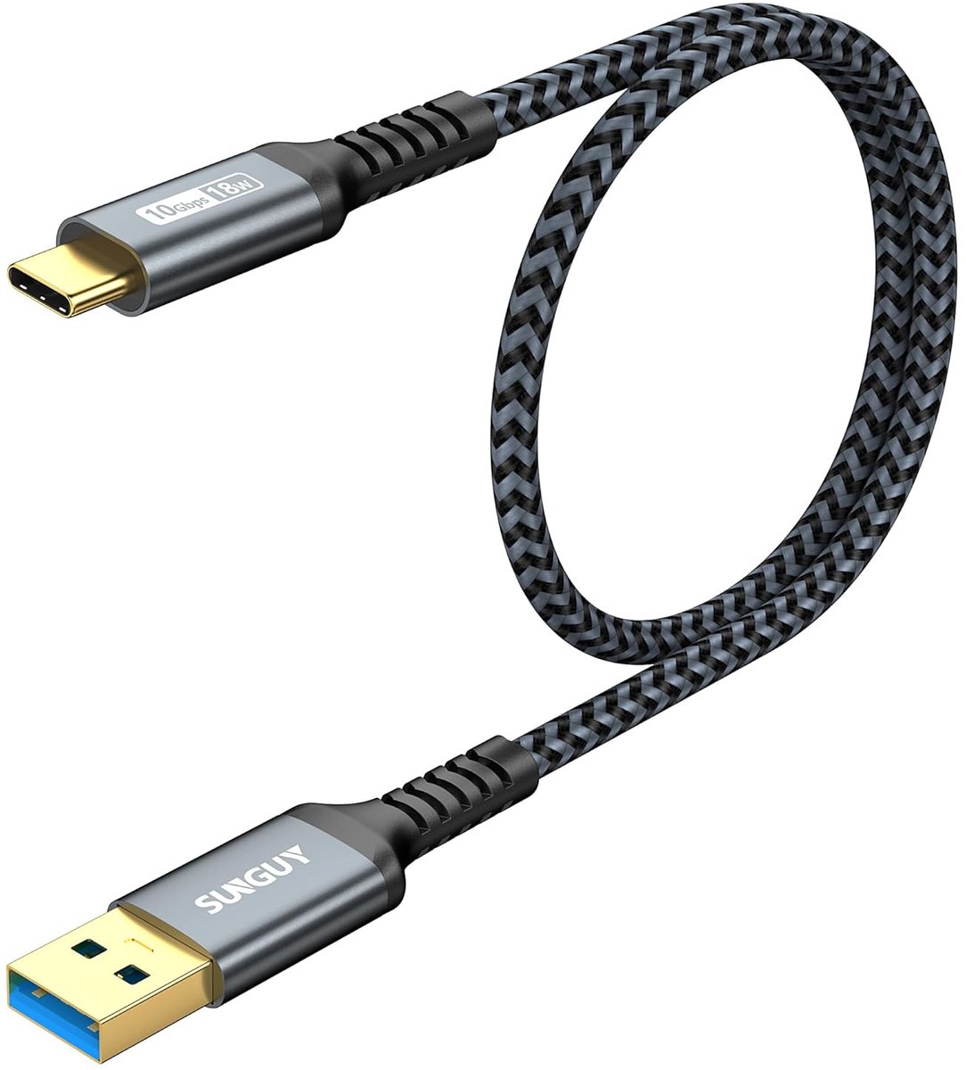 USB C kabel 0,5 m - nylon gevlochten - 10Gbps dataoverdracht - ideaal voor iPhone en Android - ShopVlot