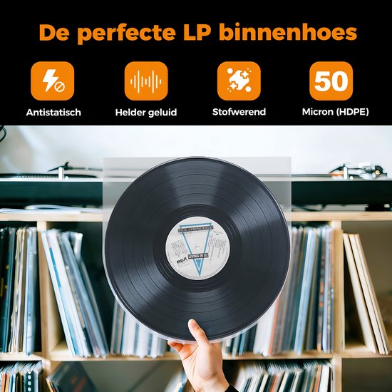 Pinguïn Records - LP binnenhoezen - 25 stuks - Vinylcare - LP beschermhoezen - LP hoezen - Antistatische (HDPE) binnenhoes - Transparant - 50 micron - Binnenhoes geschikt voor 12 inch vinyl — afbeelding 3