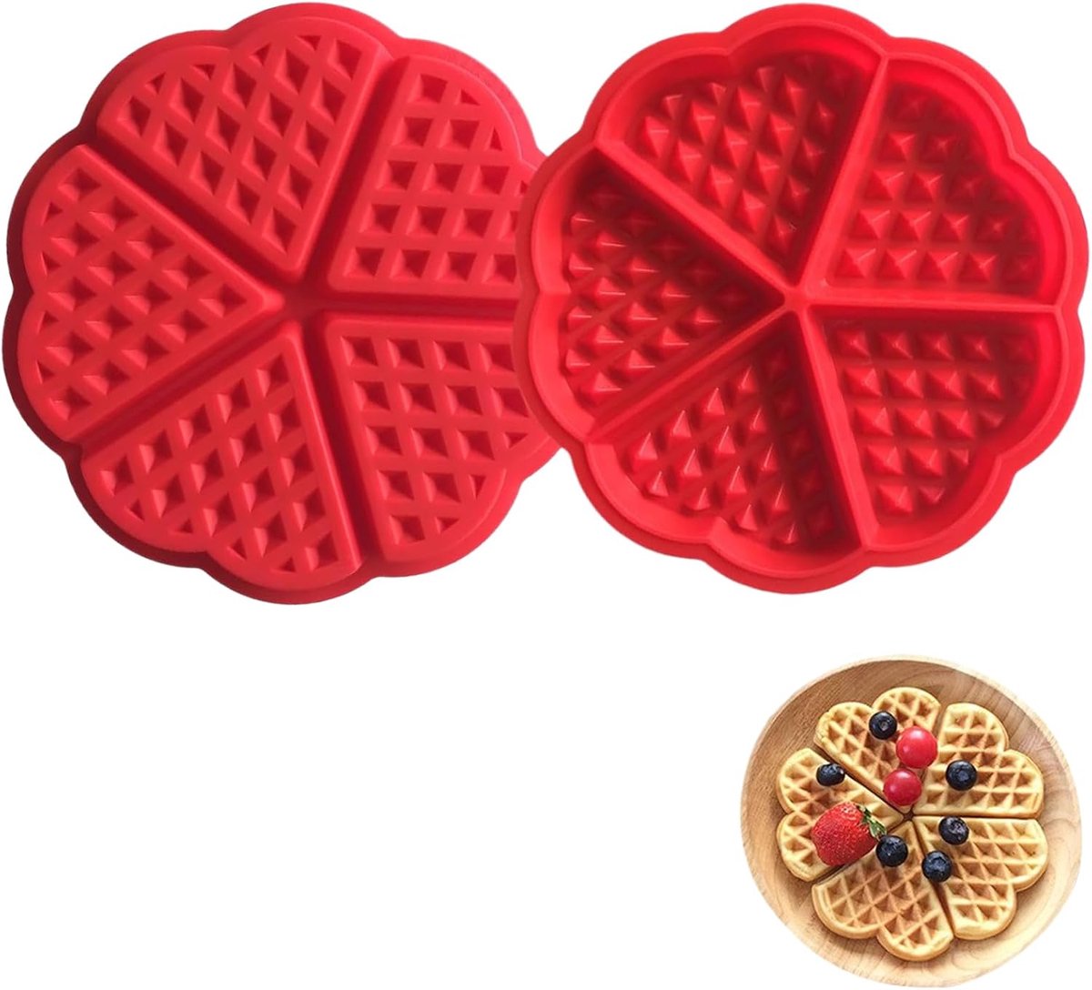 wafelvorm hartvorm - silicone - hittebestendig - ideaal voor wafels en muffins - ShopVlot