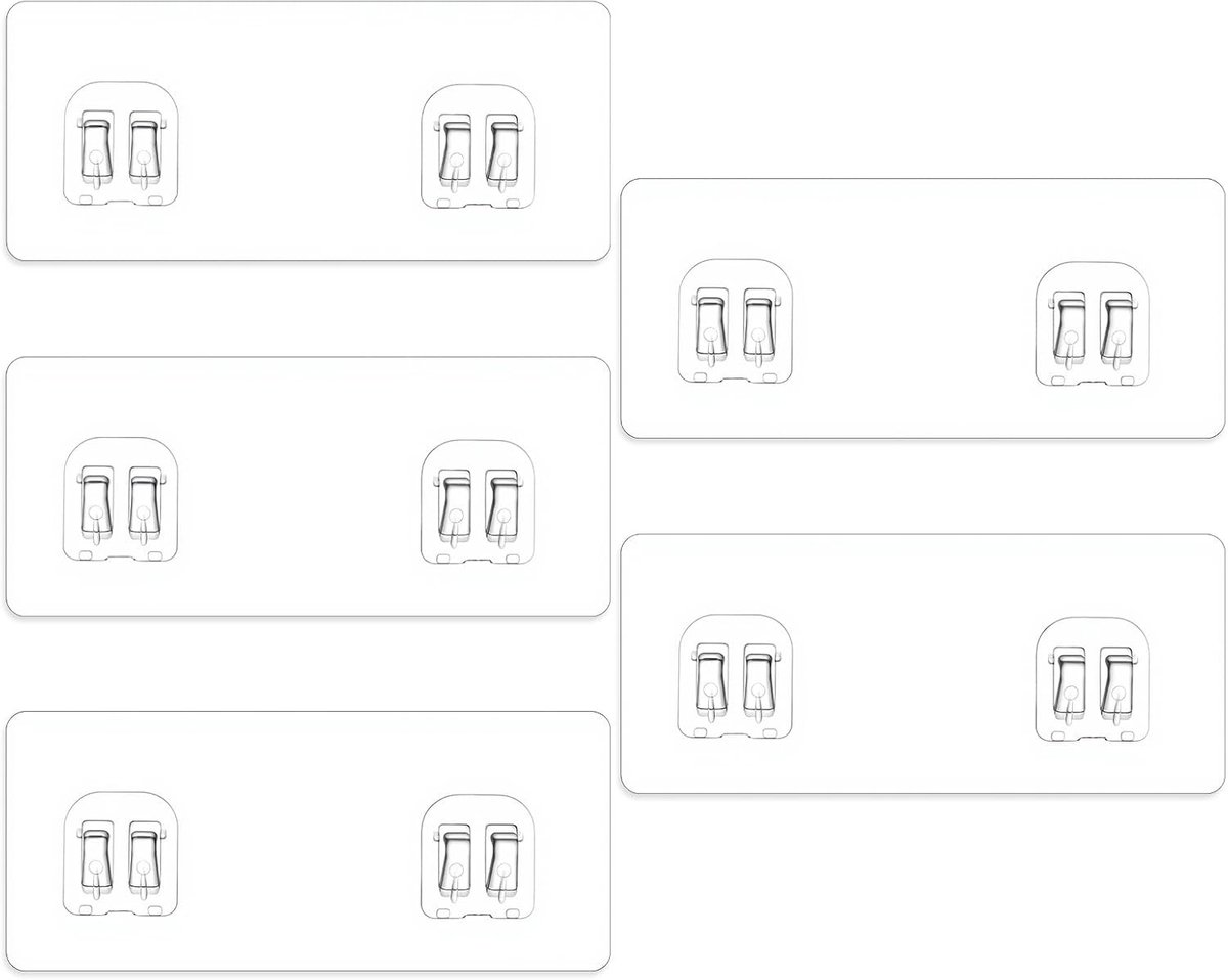 5 Stuks Transparante Doucheplank met Kleefhaken, Extra Sterk en Zonder Boren voor Badkamer en Keuken, Ideaal voor Hoekplanken en Caddies