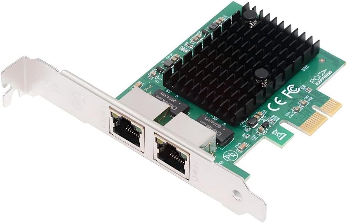 PCIe netwerkadapter 2.5G - dual port - snelle file transfers - geschikt voor PC en server - ShopVlot