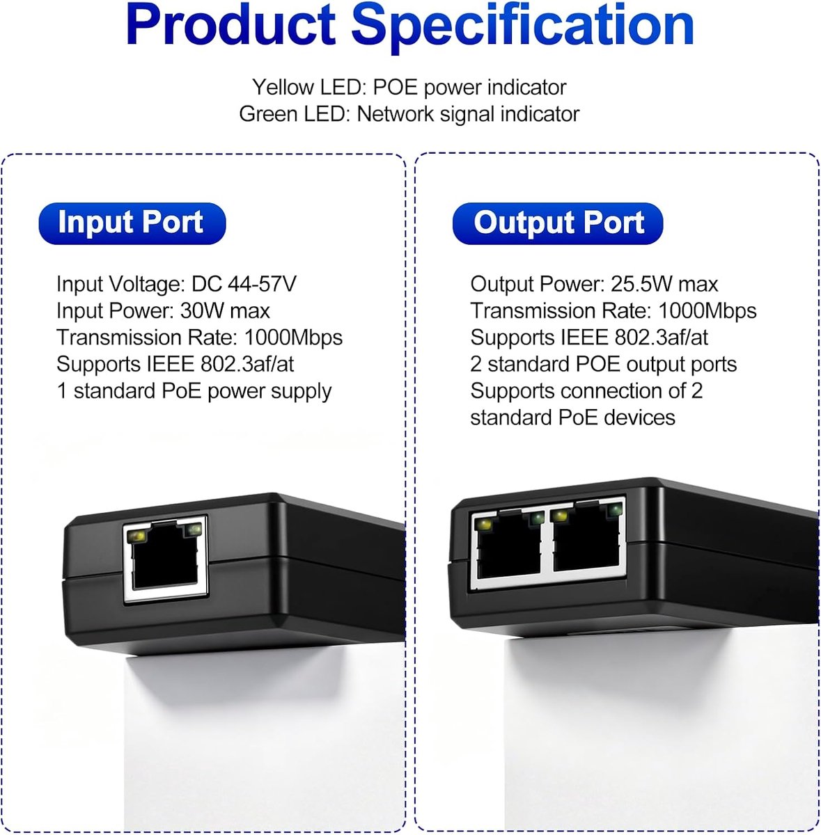 Gigabit PoE-extender 2 poorten - 30W totaal vermogen - Verlengd tot 100 m - Uitbreiding voor IP-camera's en WLAN-AP - ShopVlot