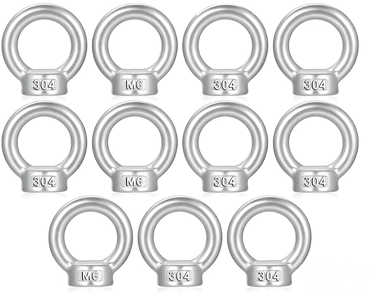 Ringmoeren M6 - RVS 304 - Hoge sterkte en duurzaamheid - Perfect voor bevestigen - ShopVlot