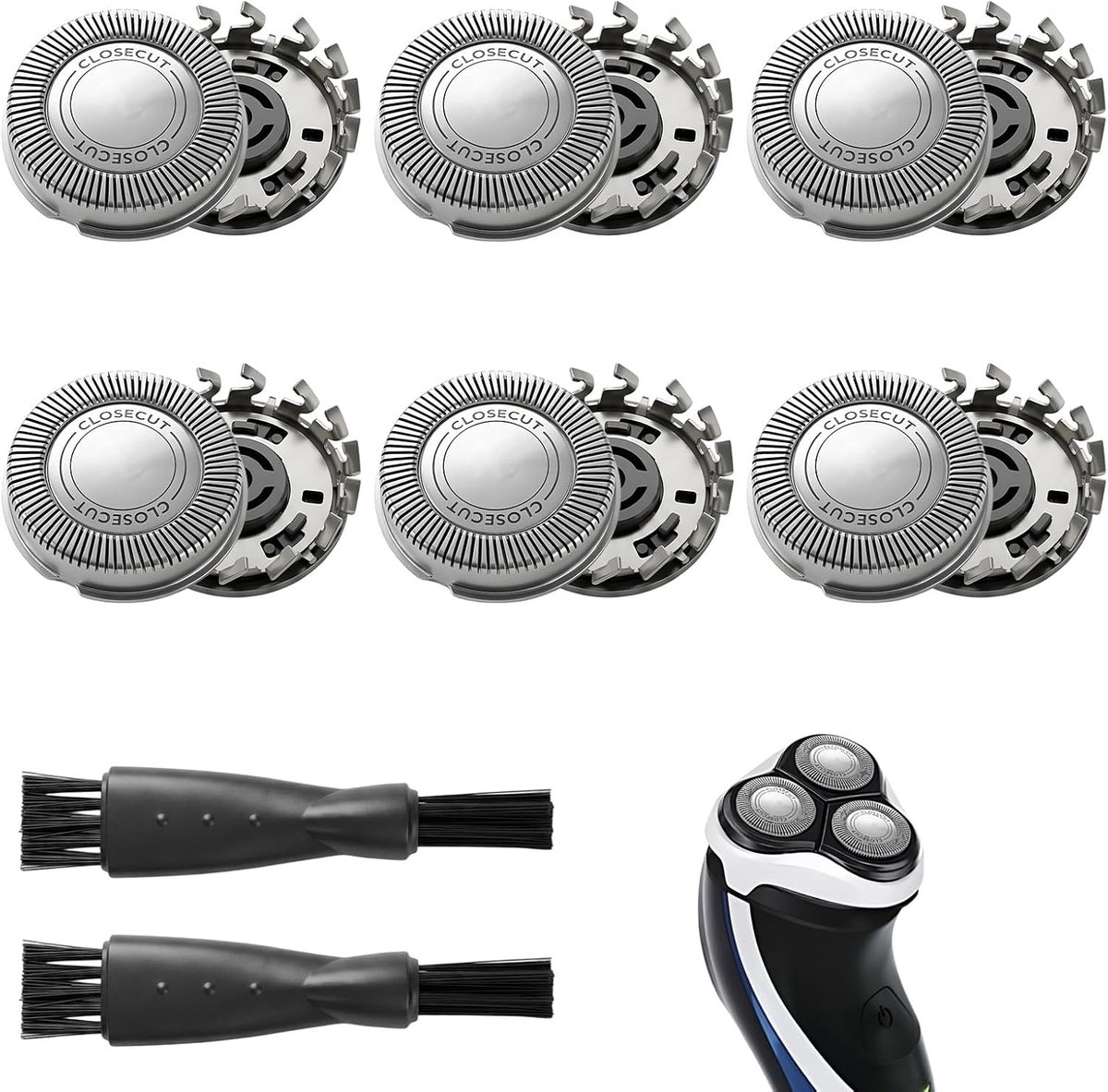 reservemessen voor elektrisch scheerapparaat - 6 stuks - compatibel met diverse modellen - ShopVlot