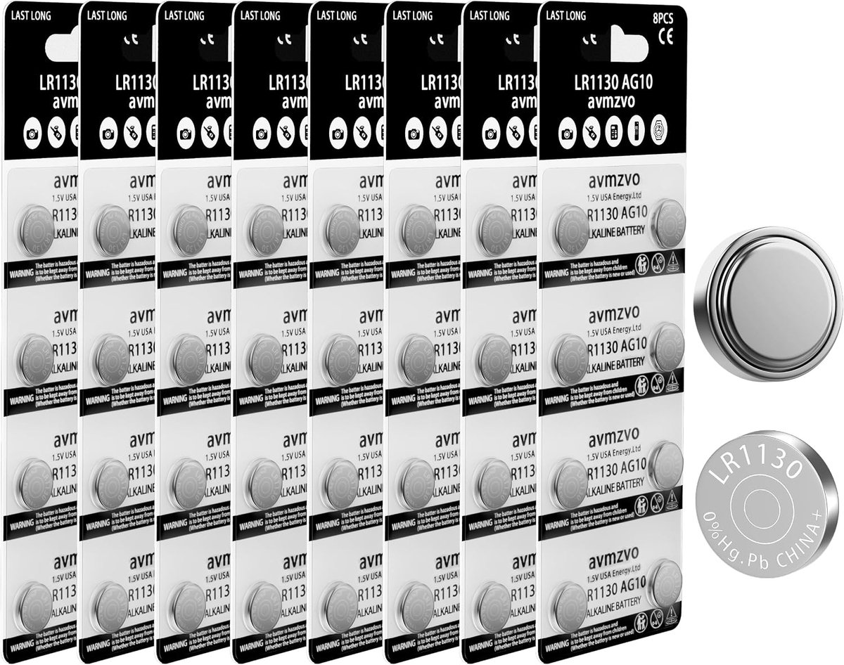 LR1130 battery button cells AG10 LR 1130 battery 1.5 V (64 pieces) LR54 1131 189 alkaline button cell without - ShopVlot