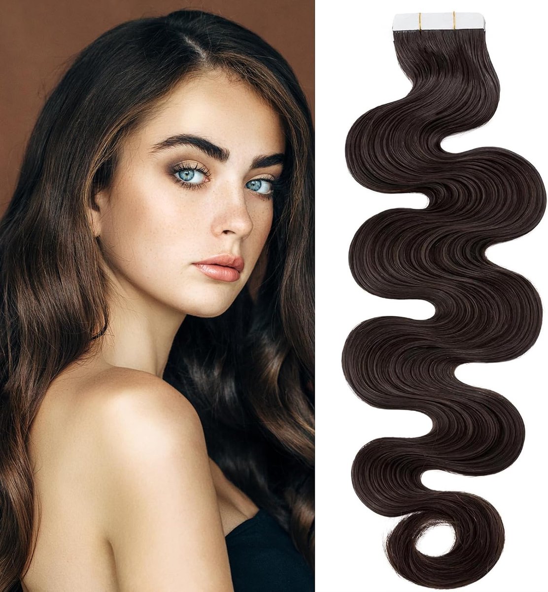 Tape-in Haarextensions 40 cm - Wavy Haar - 100% Remy menselijk haar - Natuurlijke uitstraling - ShopVlot