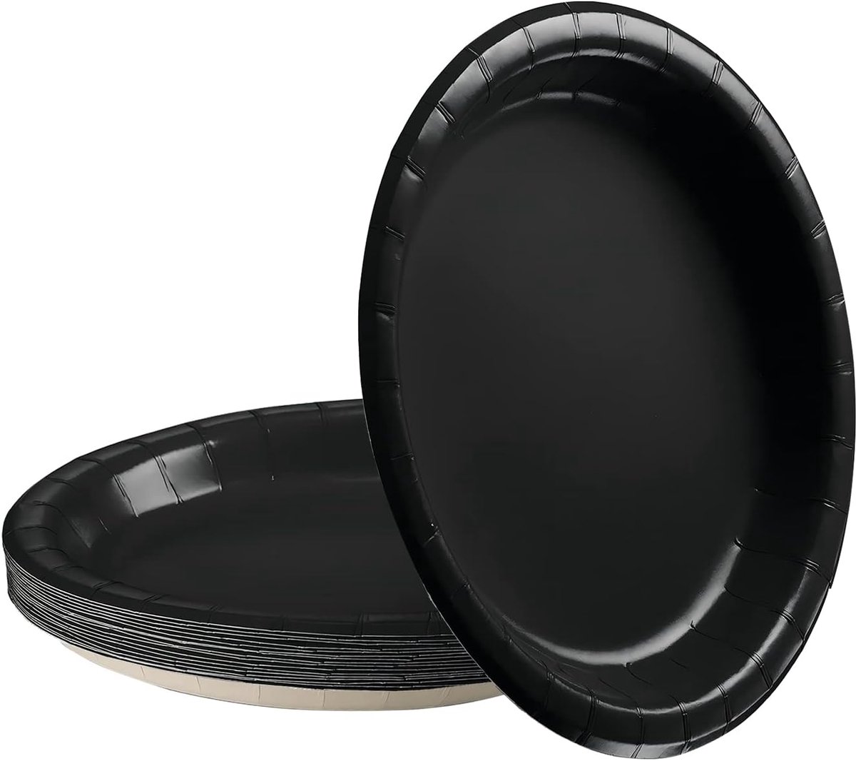 Papieren borden 7 inch - Zwart - Stabiel en stevig - Perfect voor feestjes - ShopVlot